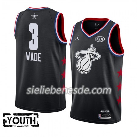 Kinder NBA Miami Heat Trikot Dwyane Wade 3 2019 All-Star Jordan Brand Schwarz Swingman